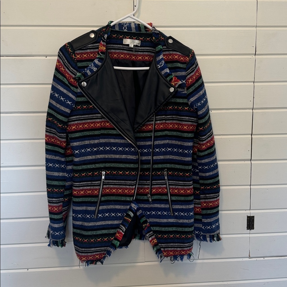Colorful Striped Aztec Women's Jacket